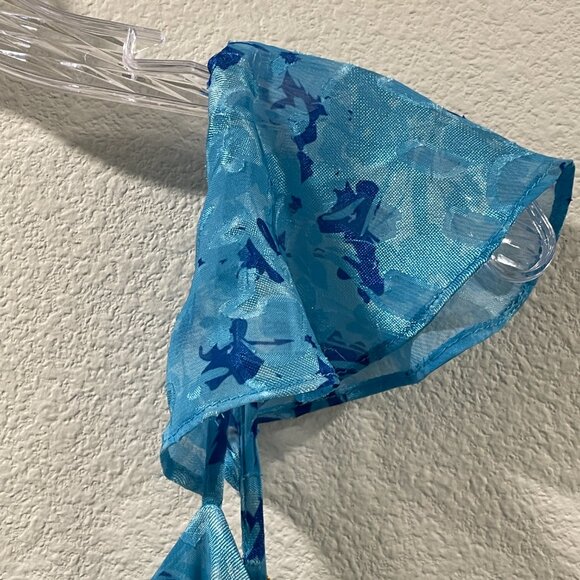 HUTCH Miah Gown Tiered Sleeveless Sheer Lined Maxi Surplice Blue Floral 12 - Picture 8 of 15